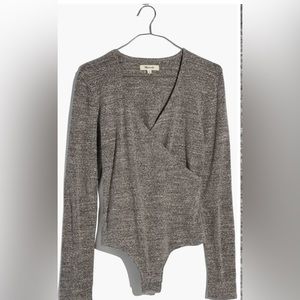 Madewell grey v-neck bodysuit